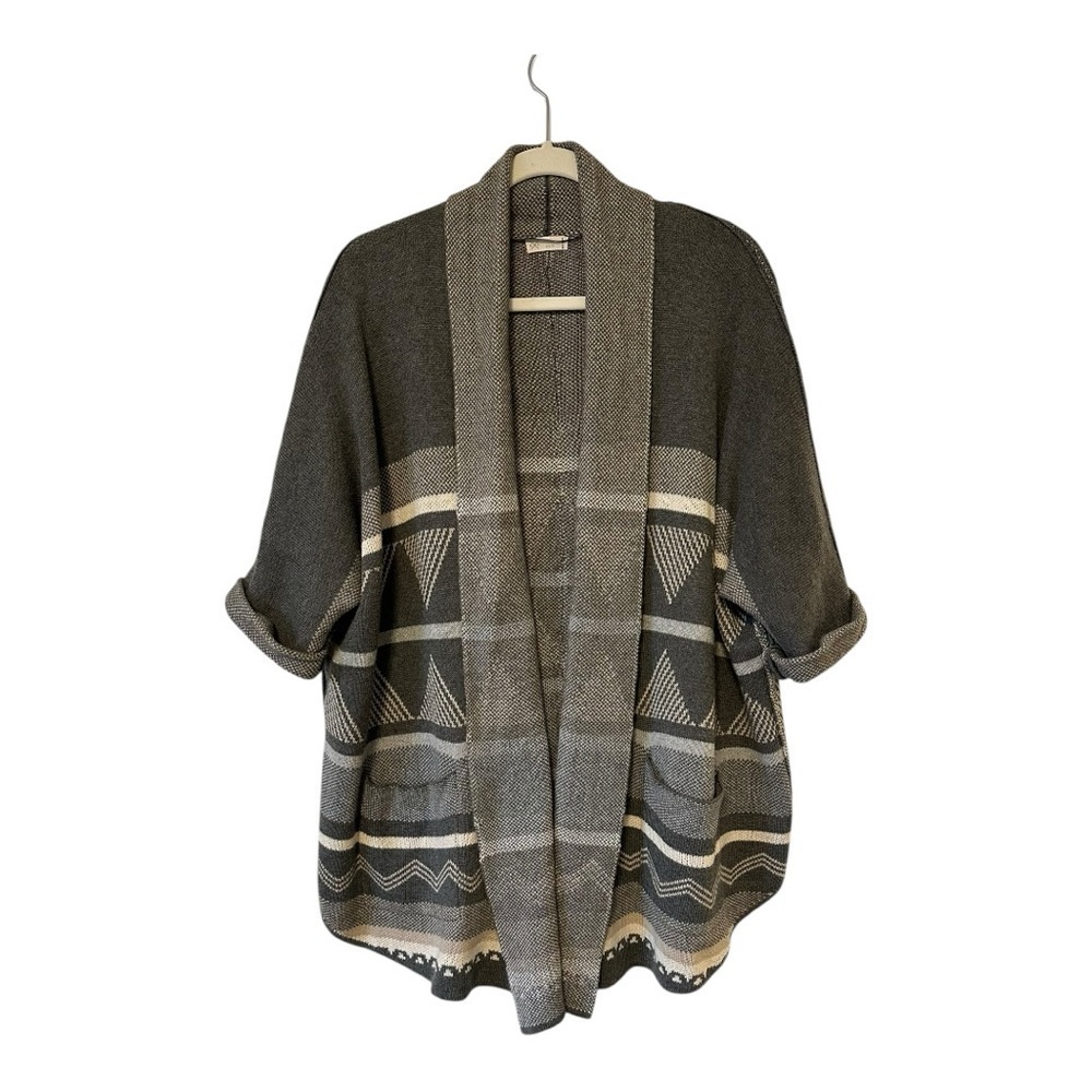 Gentle Fawn Cardigan Sweater Short Sleeves Shawl Collar Knit Gray Womens XS/S